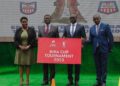 Owek. Charles Peter Mayiga (2nd R), The Katikkiro of Buganda, Ali Balunywa (2nd L) the Sales Director at Airtel Uganda, Henry Sekabembe kiberu (L) Minister in Charge of Youth, Leisure, and Sports and Remmie Kisakye (R) Chief Executive Officer, Majestic Brands Limited during the launch of the 2023 BIKA Games which are aimed at boosting talent among the youth in Buganda Kingdom and beyond. This was at Bulange in Mengo today, 9th May 2023.